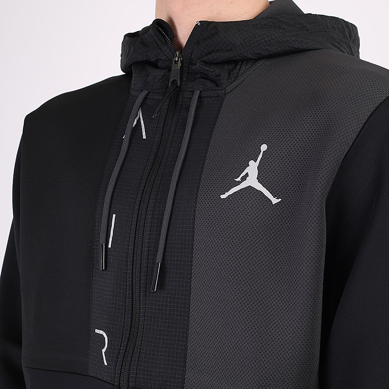 мужская черная толстовка Jordan Air Fleece Full-Zip Hoodie CV2328-010 - цена, описание, фото 2